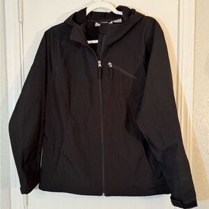 Free Tech Black Hooded Windbreaker Jacket Girl XL 16-18